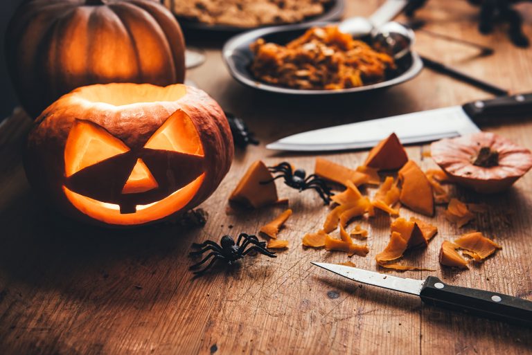 Halloween Pumpkins and knife