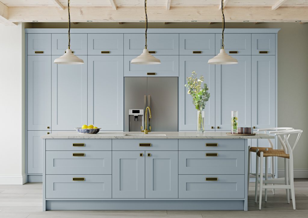 Georgina Pantry Blue Shaker Kitchen - The Kitchen Depot