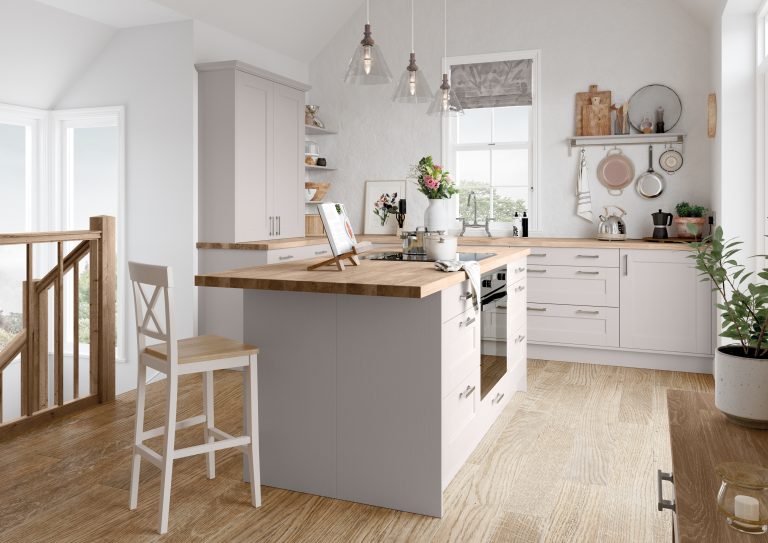 The Kendal Cashmere shaker kitchen made by The Kitchen Depot