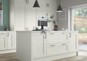 Kendal Porcelain shaker kitchen island, made by The Kitchen Depot