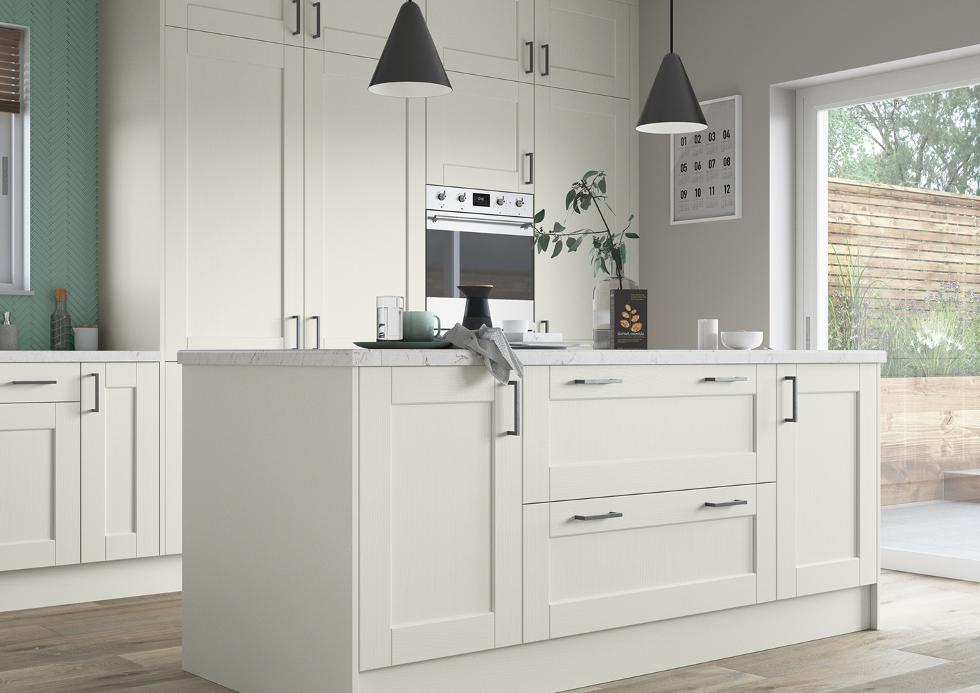 Kendal Porcelain shaker kitchen island, made by The Kitchen Depot