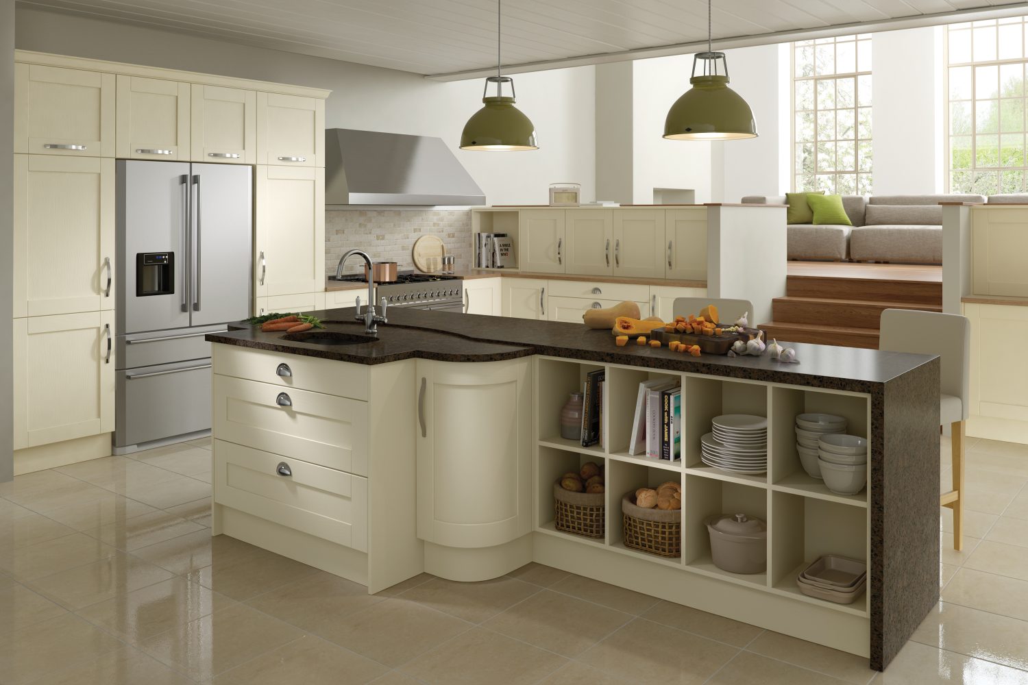 Madison Ivory shaker kitchen design, made by the Kitchen Depot