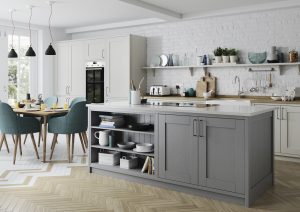 The Kitchen Depot's Madison shaker kitchen range in Light Grey and Dust Grey