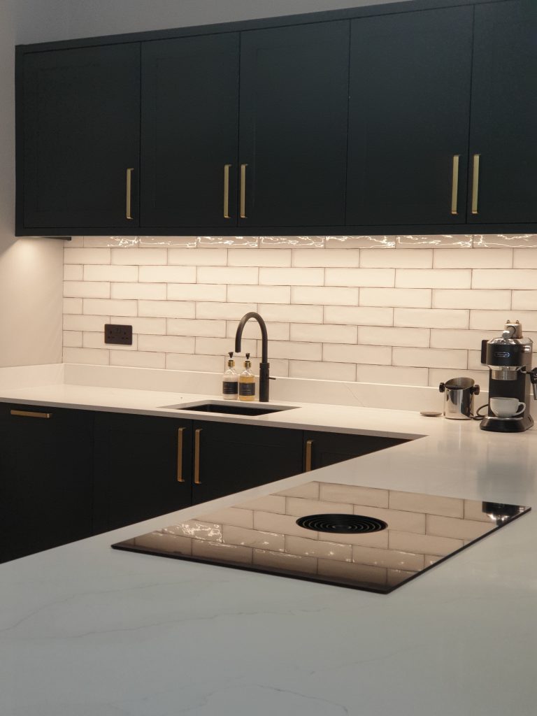 Worktop and sinks in the McNaughtans new Clara Heritage Shaker Kitchen by The Kitchen Depot