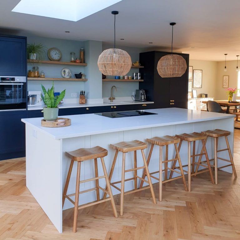 The Tierneys Porcelain and Indigo two tone kitchen