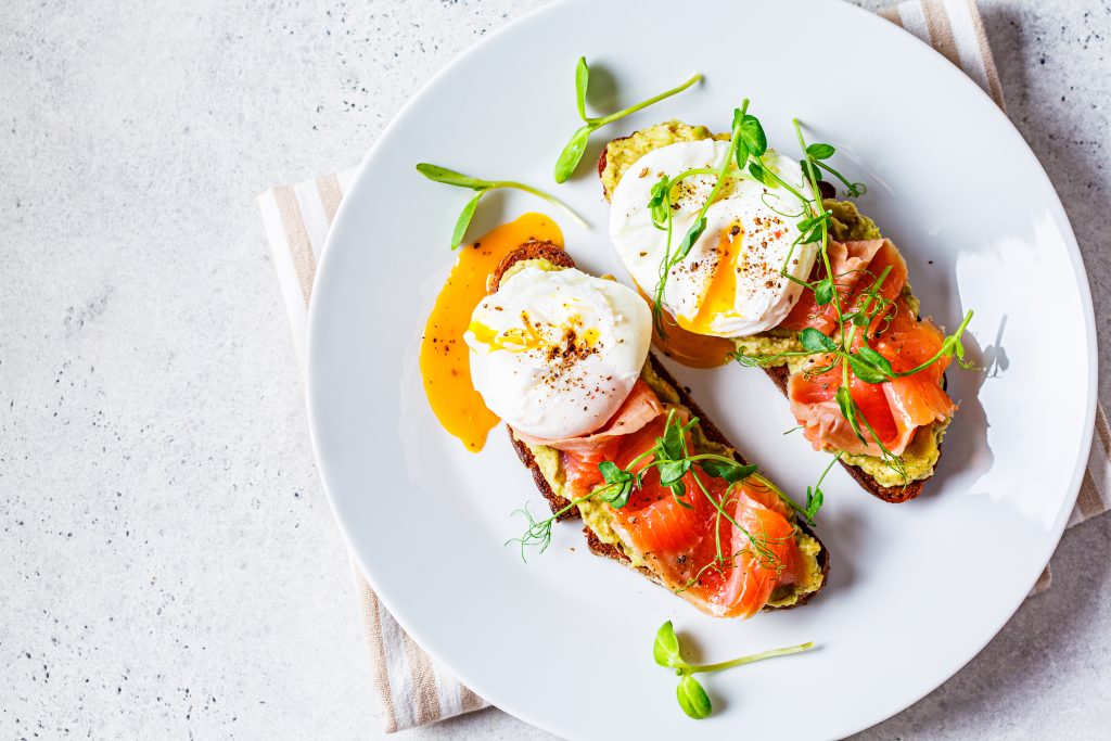 Mother's Day Toast salmon poached egg and avacado