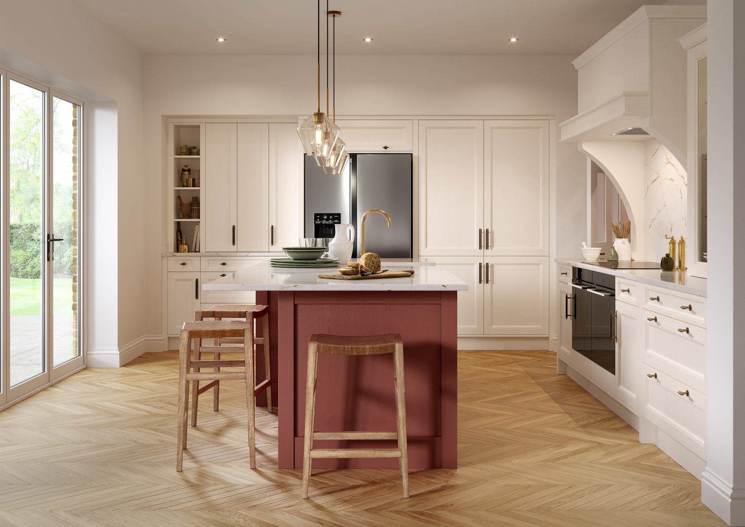Lianna Shell and Antique Red Shaker Door 07